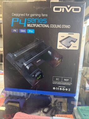 OVO P4 Series Multifunctional Cooling Stand in Black with Blue Accents